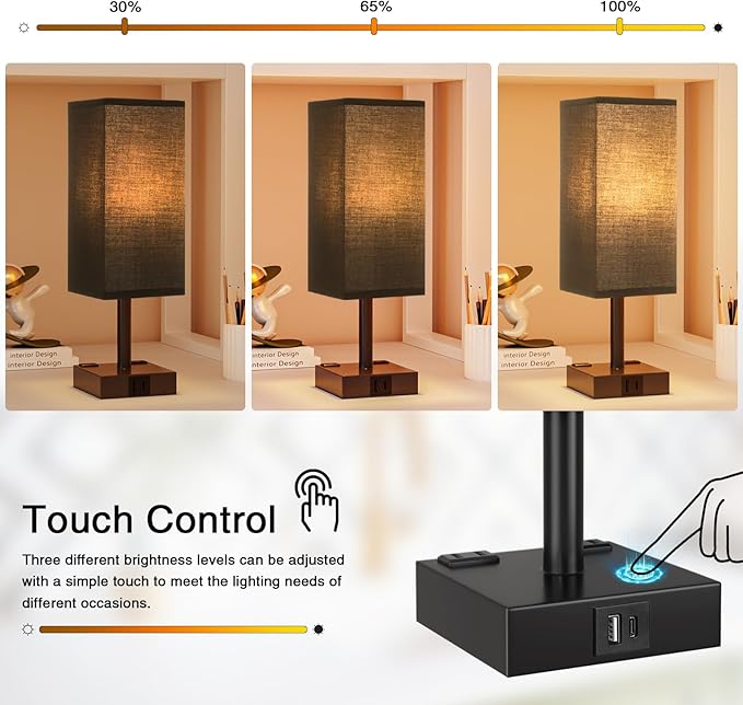 Touch Bedside Table Lamp for Nightstand - Image 5