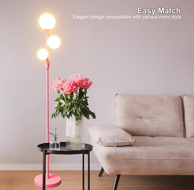 Fiqevs Modern Pink Globe Floor Lamp - Image 6