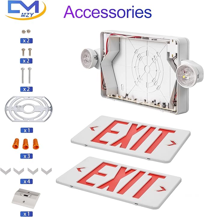 CM MZY LED Exit Sign with Emergency Lights, Exit Sign Light with Battery Backup - Image 2