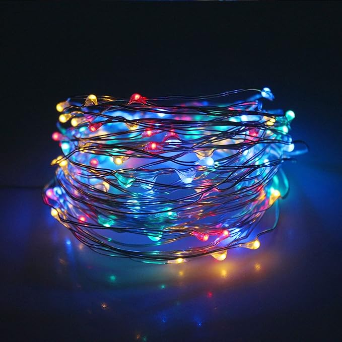 Dazzle Bright Fairy Lights Battery Operated, 20 FT 60 LED Silver Wire - Image 4
