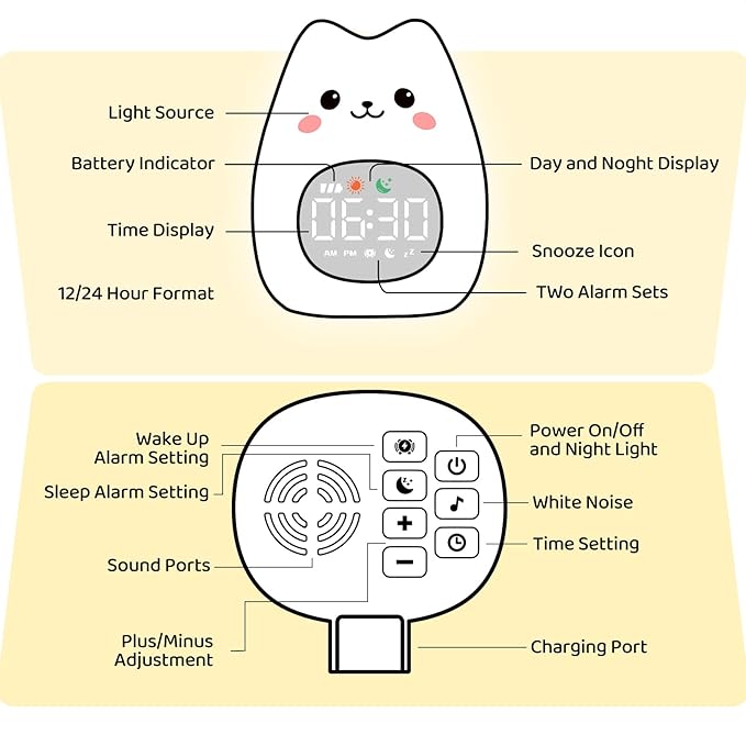 Cat Alarm Clock with Night Light - Image 9