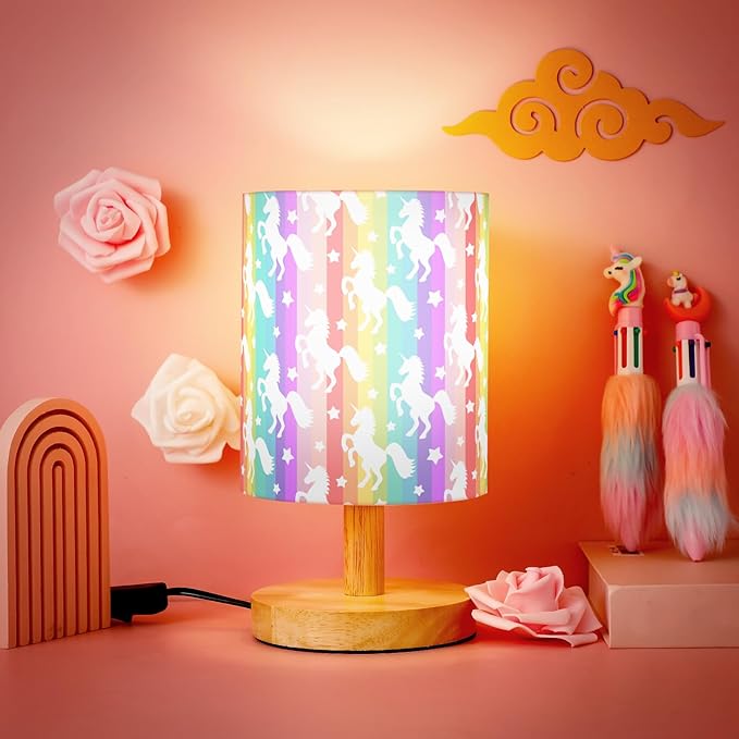 VIHOSE Unicorn Kids Table Lamp for Bedroom Kids Bedside Lamp - Image 2
