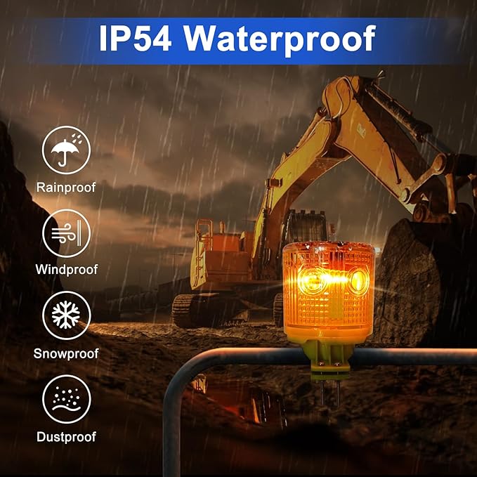Aolyty Solar Strobe Warning Light IP54 Waterproof LED Flashing Safety Light - Image 5