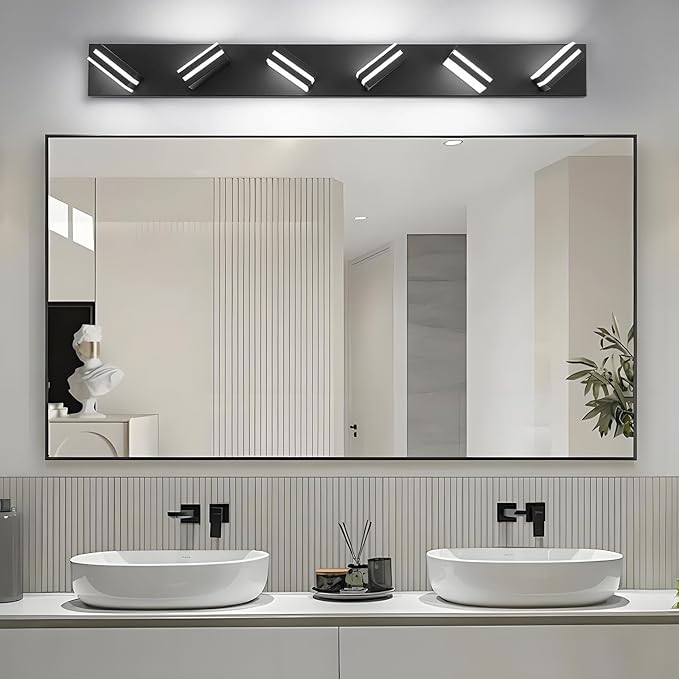 IZORRO LED Modern Bathroom Lights Fixtures, Matte Black Acrylic Wall Lighting - Image 7