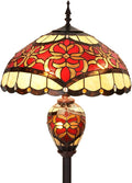 Bieye L10867 Baroque Tiffany Style Stained Glass Double Lit Floor Lamp by Bieye