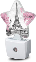 Eiffel Tower Pink Flower Night Light, Dusk to Dawn Smart Sensor Nightlight by Losthll