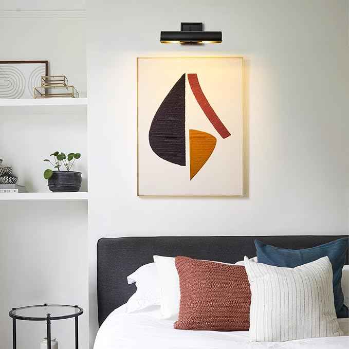 Black Dimmable Art Picture Light: 12" Brass Hardwired Display Wall Lights - Image 9
