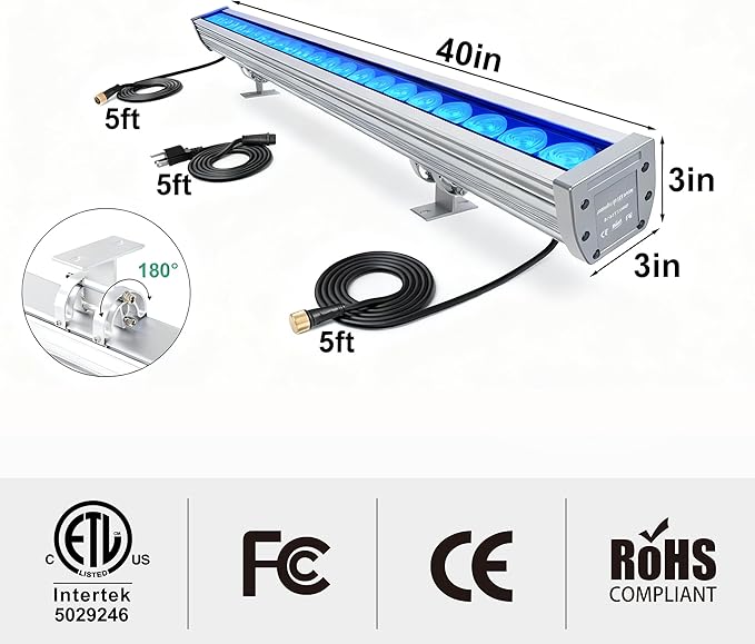 Smart LED Wall Washer Light, 168W RGB+CW Smart Bar Lights - Image 2