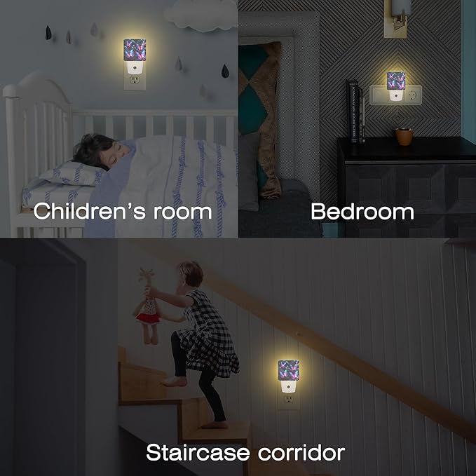 Glowing Purple Butterflies Night Light Plug into Wall, Neon Butterfly Dusk to - Image 7