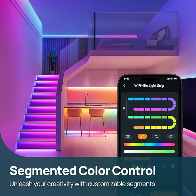Linkind LED Strip Lights RGB 50ft, Smart Light Strip Work - Image 3