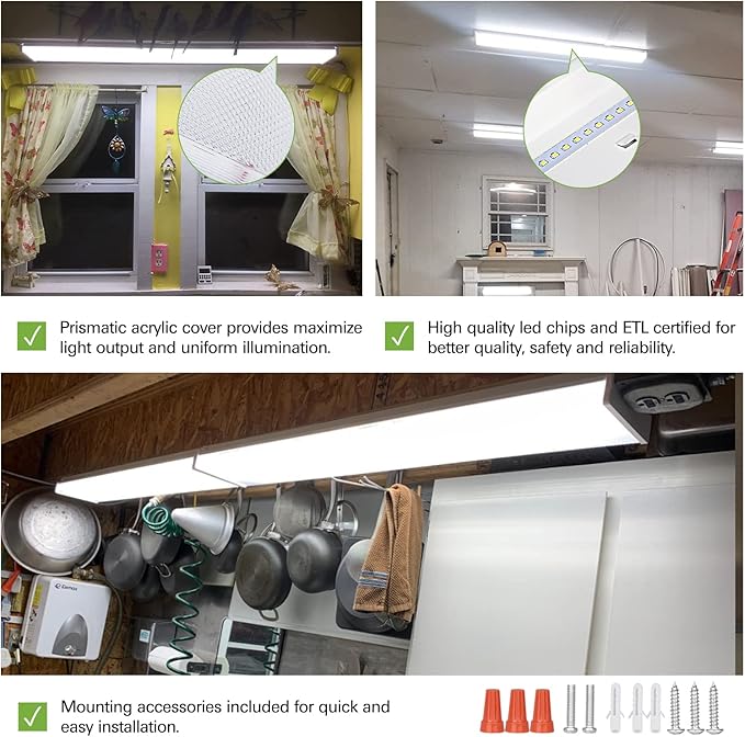 hykolity 4FT LED Wraparound Light, 4 Foot LED Wrap Light Fixture, Flush Mount - Image 4