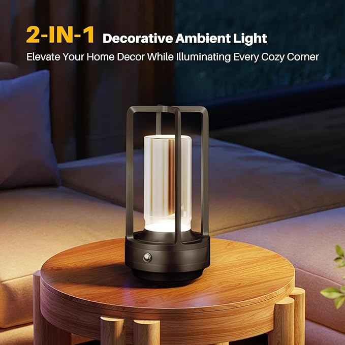 Rechargeable Table Lamp Cordless, 3 Color | Crystal | Stepless Dimming - Image 6