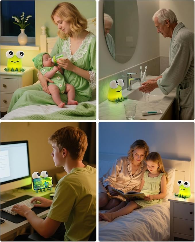 YISUN Frog Night Light for Kids, Soft Silicone Nursery Night Lamp Rechargeable - Image 7