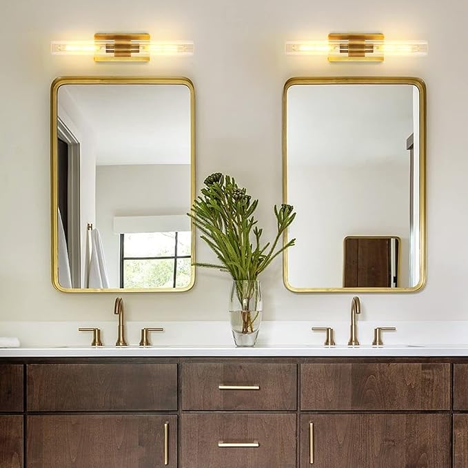 Modern Brass and Glass Wall Sconces, Horizontal or Vertical Linear Wall Sconce - Image 9