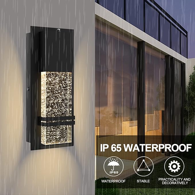 PARTPHONER LED Dusk to Dawn Outdoor Light Fixture Exterior Wall Sconces Porch - Image 5