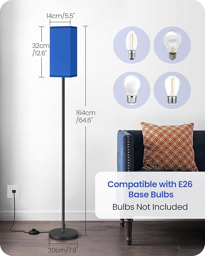 Floor Lamp, Pole Lamp with Foot Switch, Modern Standing Lamp Shade, Minimalist - Image 2
