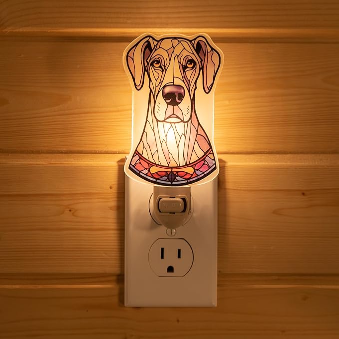 Great Dane Dog Shaped Night Light – Stained Glass Styled Cutout Design – - Image 2