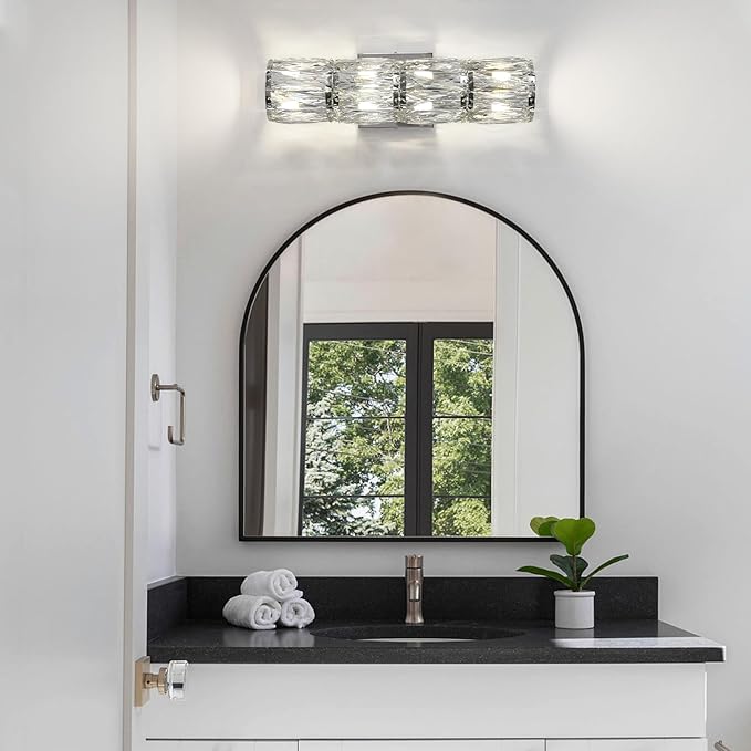 Crystal Wall Sconces Set of Two, Modern Sconces Wall Decor Set of 2 Chrome - Image 9