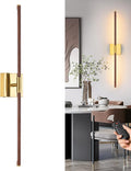 40″ Walnut Battery Operated Wall Sconces, Dimmable Wall Sconce by Morauroral