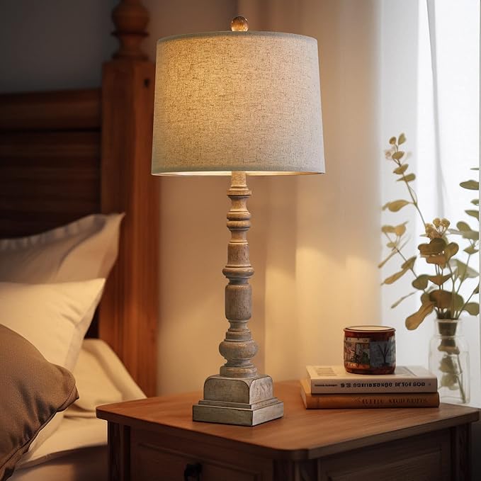Oneach 27.75" Vintage Farmhouse USB Table Lamps Set of 2 - Image 3