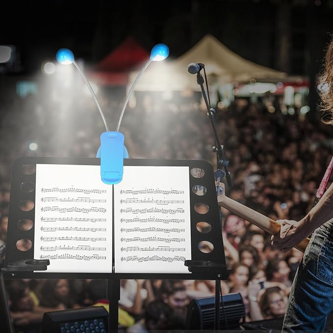 TEECOO Music Stand Light, Clip on LED Book Lights, USB and AAA Battery Operated - Image 2