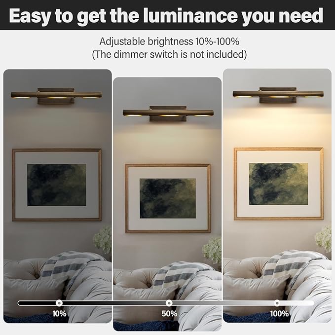 Art Picture Frame Wall Light: 24" Antiquing Copper Dimmable Artwork Painting - Image 4