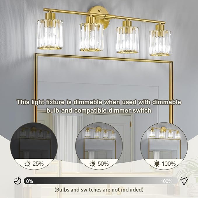 Crystal Bathroom Light Fixtures, Bathroom Lighting Fixtures Over Mirror - Image 4