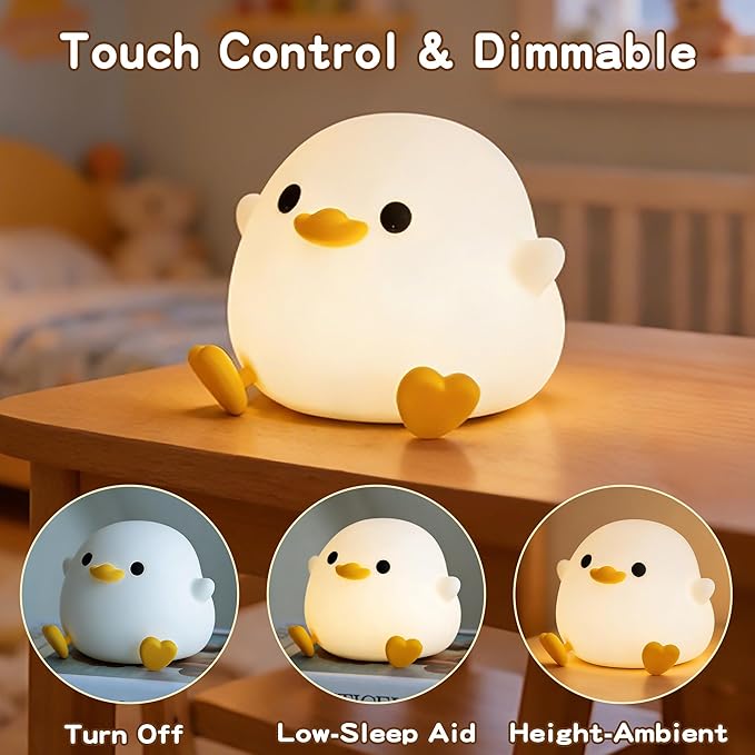 Duck Lamp, Cute DoDo Duck Night Light, Dimmable/Timer Ducky Lamp, Silicone - Image 4