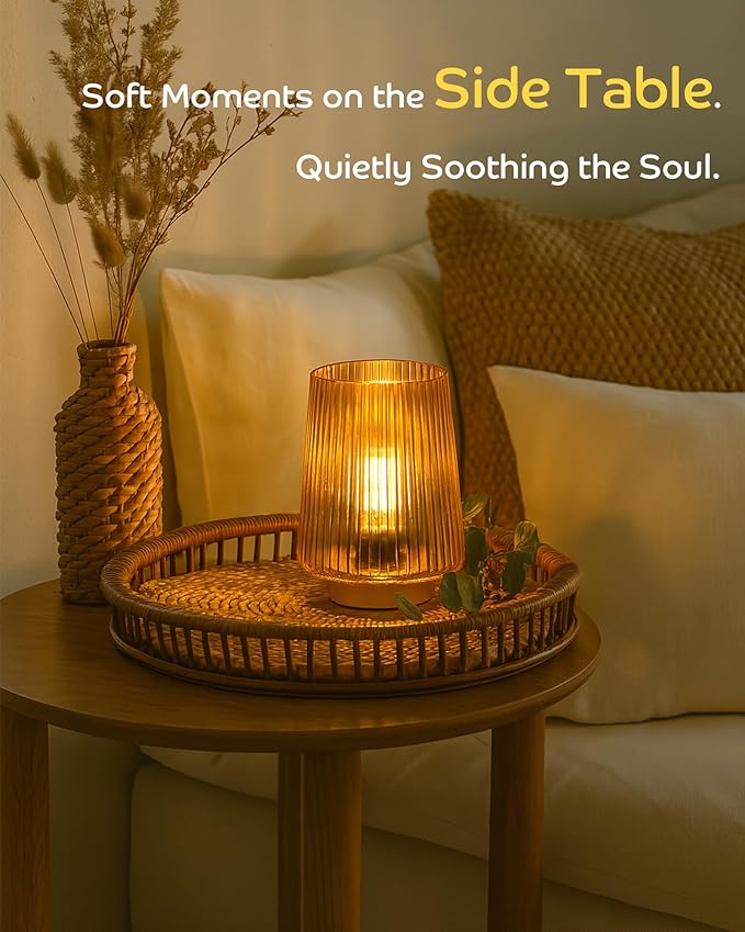 Battery Operated Lamp with Timer, Small Cozy Table Lamps - Image 3