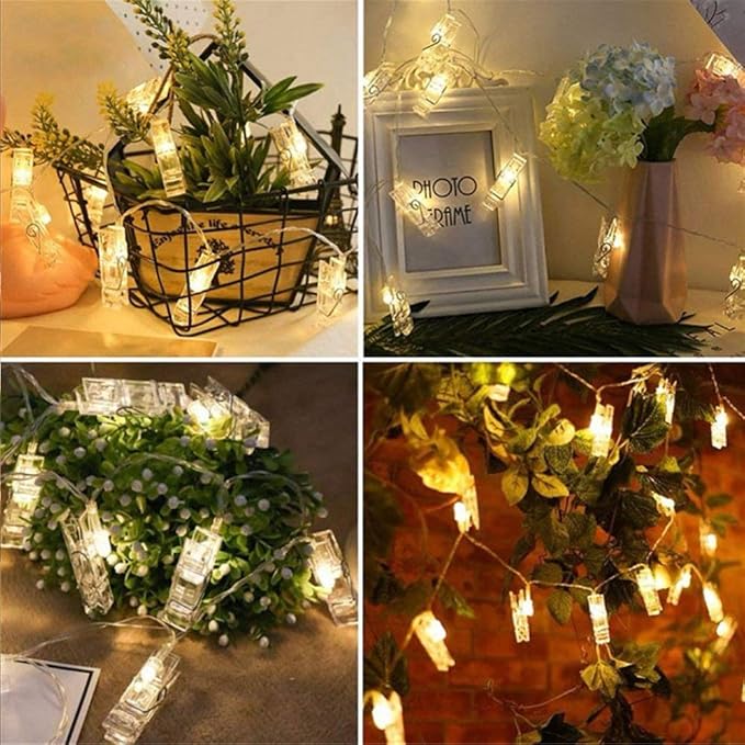 Dopheuor Photo Clip String Lights LED Fairy Clip String Lights Hanging Photo - Image 2