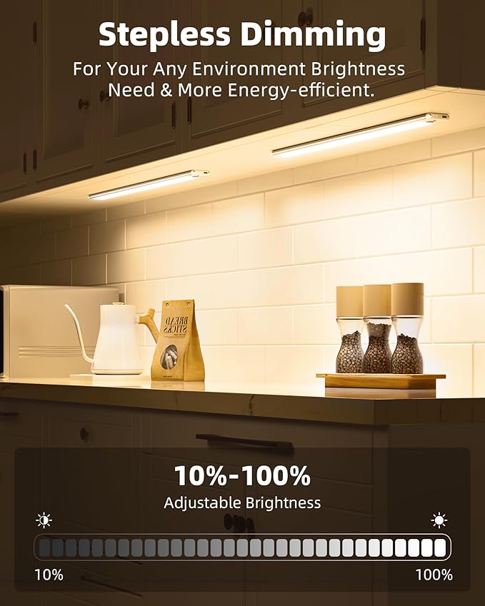 EZVALO Under Cabinet Lights, 66 LEDs Motion Sensor Night Light, 3200 mAh Closet - Image 4