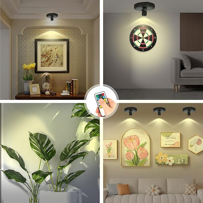 Cordless Spotlight Battery Operated, Indoor Plant Light, LED Display Puck Lights - Image 4