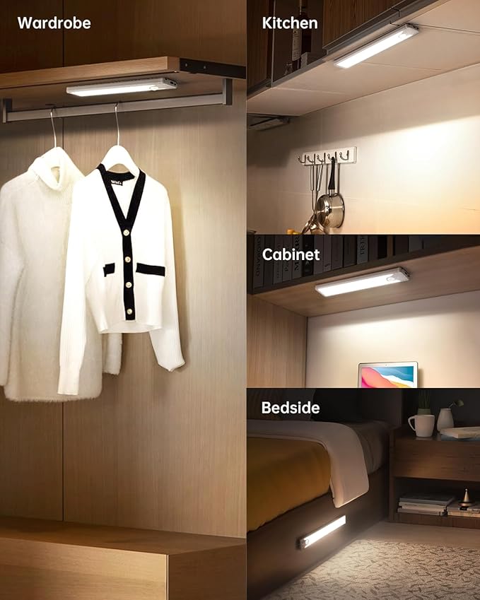 Pak 8 Inch Under Counter Cabinet Lighting, 41 LED Battery Operated Motion - Image 6