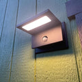 Motion Sensor Outdoor Wall Light Black LED Exterior House Light Fixture Front by Inowel
