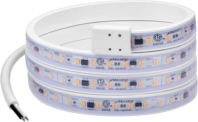 Maxxima 48 in. Hardwired LED Under Cabinet Strip Light, 1840 Lumens, 3000K Warm by MaxximaLEDLighting