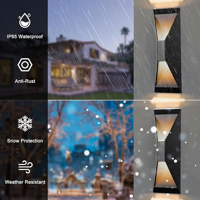 Modern Outdoor Wall Light 2 Packs, LED Up Down Wall Light, 15 Inch Modern - Image 4