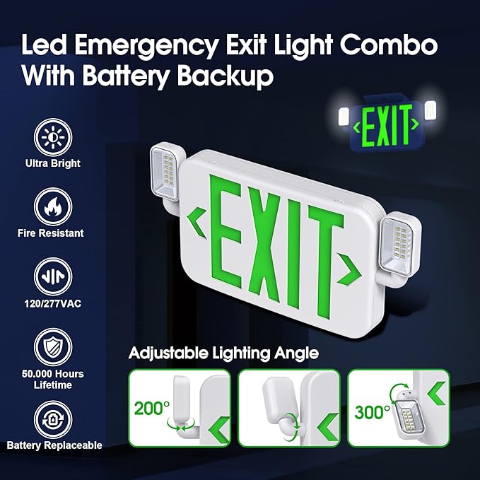 Led Combo Emergency Exit Sign Light - Image 2