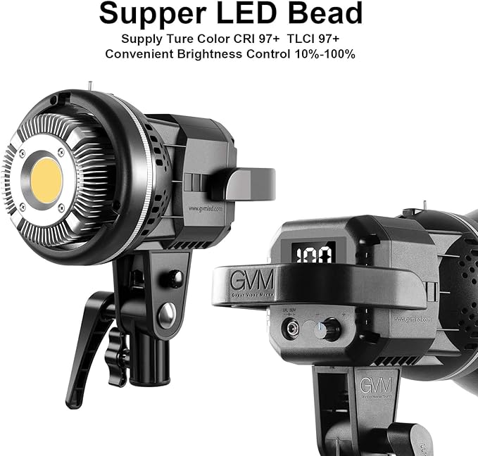 GVM 80W CRI97+ 5600K Dimmable LED Video Lights - Image 2