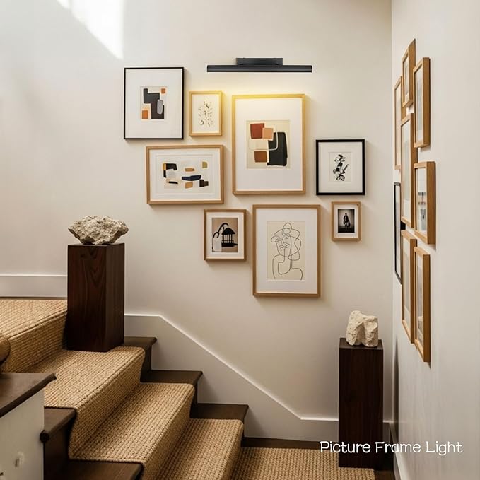 Matte Black Picture Lights for Wall, 3-Light Bronze Gallery Light, Warm White - Image 7