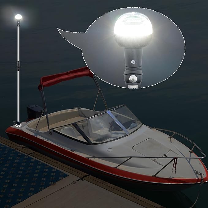 Folding Stern Light Boat Anchor Light LED Marine Navigation Lights Pole USCG 2 - Image 4