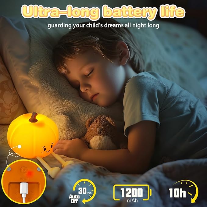 Night Light for Kids, Rechargeable Dimmable Silicone LED Nightlight, Baby - Image 4