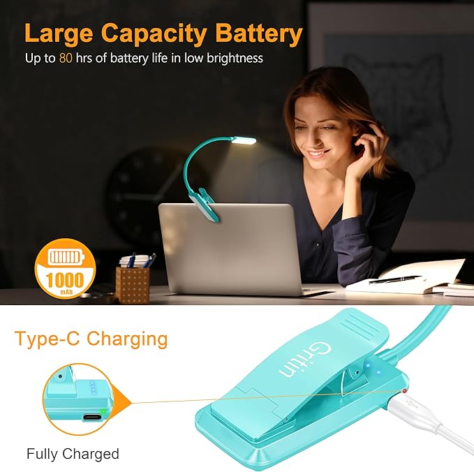 Gritin 9 LED Rechargeable Book Light - Image 4