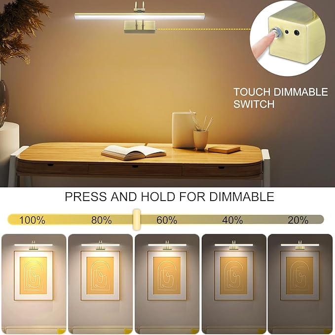 Picture Light, Picture Lights for Wall Cordless, Battery Wall Lights for - Image 3