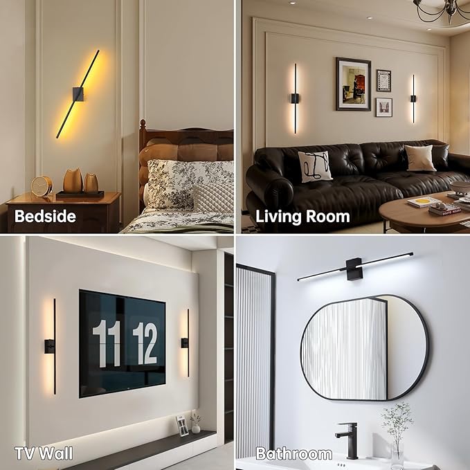 Battery Operated Wall Sconce Set of 2, 10000mAh Rechargeable Wall Sconces - Image 2