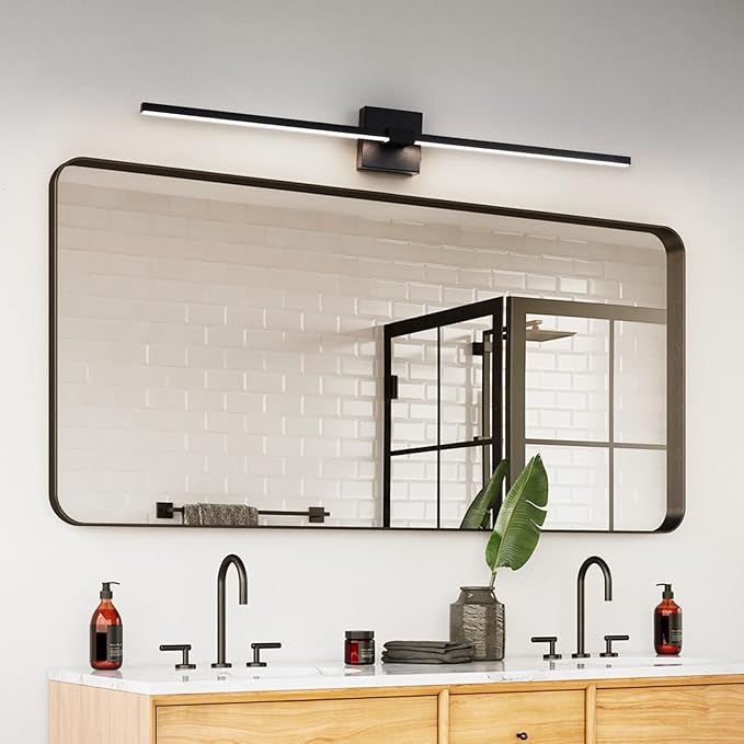 URSOLA Black Bathroom Light Fixtures, 36 inch Modern LED Vanity Lighting Over - Image 2