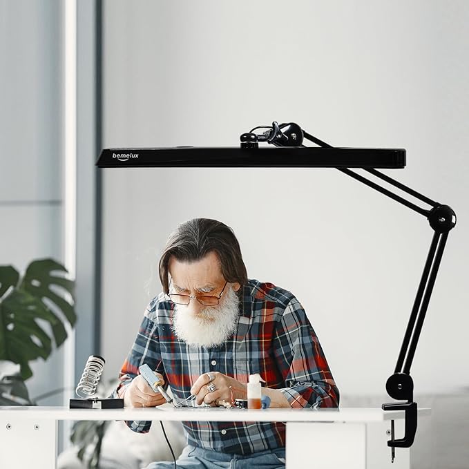 LED Architect Desk Lamp with Clamp, Metal Swing Arm 2000 Lumens Dimming Office - Image 6