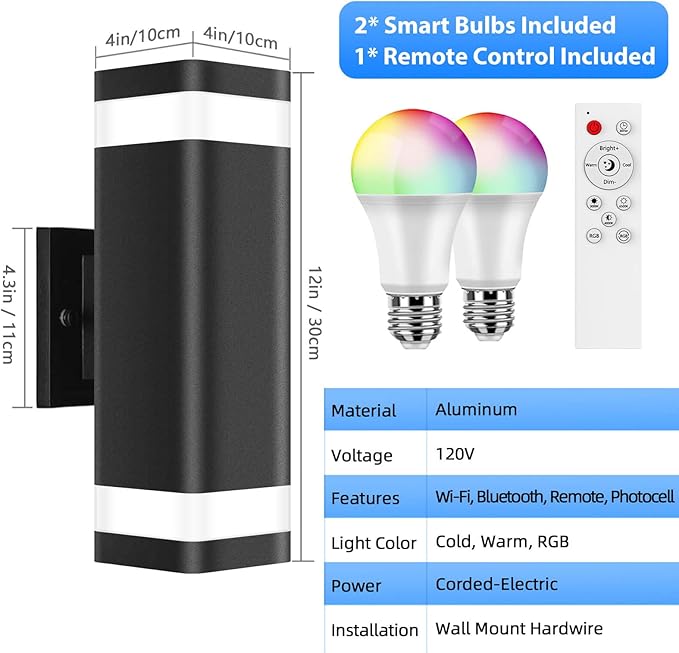 SHIMR Smart RGB Outdoor Wall Light, WiFi App Control Color Changing Up Down - Image 6