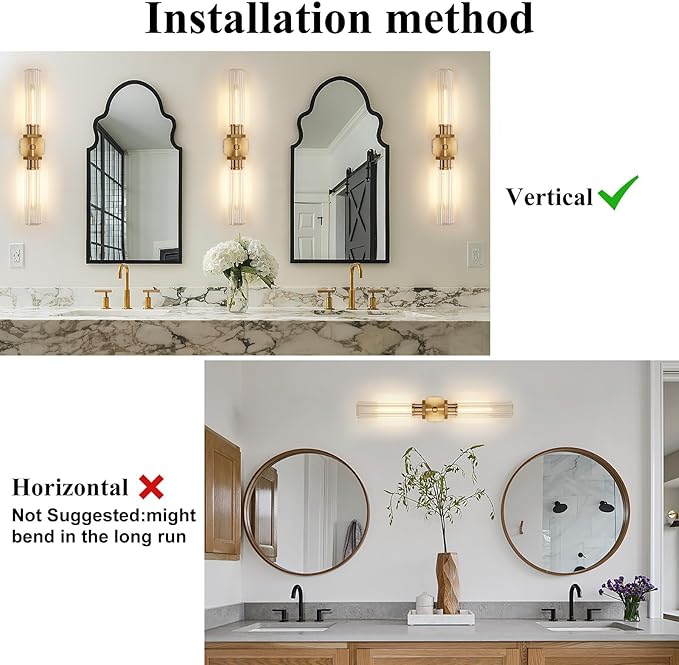 Gold Crystal Bathroom Wall Sconce Light Fixture Modern Bathroom Vanity Light - Image 5