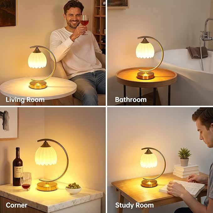 Tulip Table Lamp with 5200mAh Battery & Touch Control, Cordless Lamp with 3 - Image 5