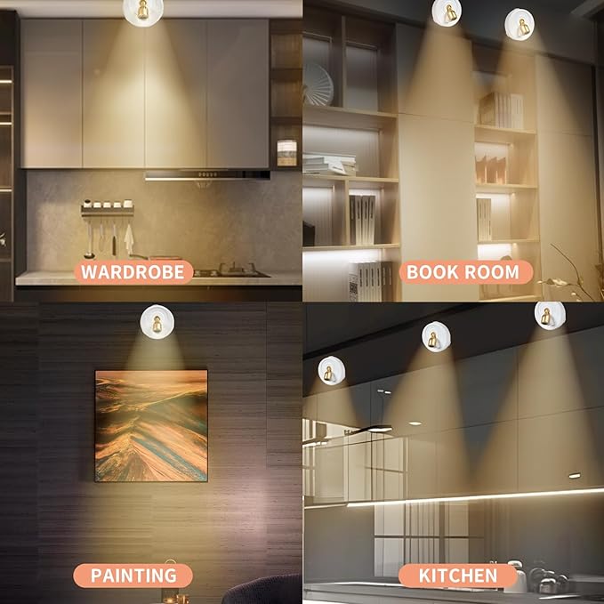 4-Pack LED Spotlight Battery Operated Picture Lights, Wireless Puck Lights - Image 5
